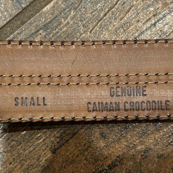 DKNY Black Genuine Caiman Crocodile Belt Made in Italy Size Small - Picture 6 of 9